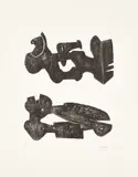Henry Moore, Two Black Forms Metal Figures (C. 307), 1973, Lithograph, on T H Saunders paper, with full margins