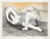 Henry Moore, Sketchbook 1928 The West Wind Relief (C. 573), 1979-80, The complete set of one etching and aquatint in colors, on Arches paper, with full margins, loose (as issued), and a facsimile sketchbook with accompanying catalogue, all contained in the original green paper-covered portfolio