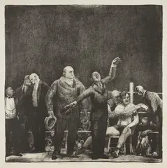 George Bellows, Introducing John L. Sullivan (M. 27, B. 106), 1916, Lithograph, on wove paper, with full margins