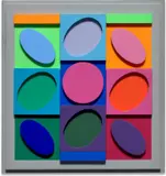Victor Vasarely, Sellem positif, 1967, Painted wood relief multiple in colors