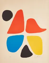 Carrefour (Crossroads) by Alexander Calder, 1971, Lithograph in colors, on Arches paper, with full margins, sold Oct 2021