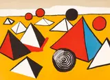 La Mémoire élémentaire (Elementary Memory): plate 6 by Alexander Calder, 1976, Lithograph in colors, on Arches paper, the full sheet, sold Oct 2021