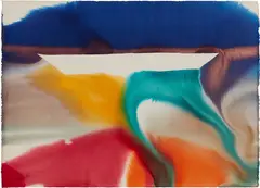 Phenomena Prism Basin by Paul Jenkins, 1984, Watercolor painting on heavy wove paper, sold Oct 2021