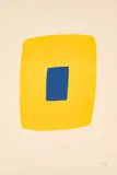 Yellow with Dark Blue, from the Suite of Twenty-Seven Color Lithographs (A. 15) by Ellsworth Kelly, 1964-1965, Lithograph in colors, on Rives BFK paper, with full margins, sold Oct 2021