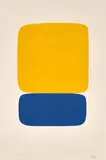 Yellow over Dark Blue, from the Suite of Twenty-Seven Color Lithographs (A. 22) by Ellsworth Kelly, 1964-1965, Lithograph in colors, on Rives BFK paper, with full margins, sold Oct 2021