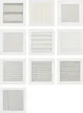 Agnes Martin Painting and Drawings 1974-1990 by Agnes Martin, 1991, The complete set of 10 lithographs in colors, on firm transparency paper, with full margins, with text, the sheets loose, sold Oct 2021