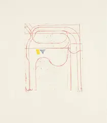 Richard Diebenkorn, Construct (Red), 1980, Etching and aquatint in colors, on Rives BFK paper, with full margins