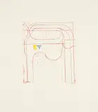 Richard Diebenkorn, Construct (Red), 1980, Etching and aquatint in colors, on Rives BFK paper, with full margins