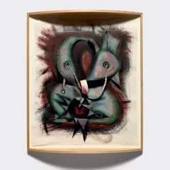 Elizabeth Murray, Shoe String, 1993, Three-dimensional lithograph in 21 colors, on multiple sheets of Arches Cover paper, the full sheet, in the original artist's specified frame (as issued)