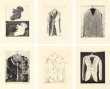 Richard Diebenkorn, Poems of W. B. Yeats, 1990, The complete set of six etchings, on handmade paper watermark Arion Press, with full margins, accompanied by six poems by W. B. Yeats, all framed