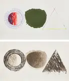 James Rosenquist, Swing Screen; and Swing Screen (second state) (S. 1979.44, G. 170-17A), 1979, Two etching and aquatints, one with pochoir and hand-coloring, on Pescia Italia paper, with full margins