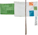 Room Service, from Airport Suite by Robert Rauschenberg, 1974, Relief, intaglio and collage in colors, on white cotton and green muslin, machine buttonholed for mounting, offered Oct 2021