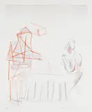 David Hockney, Figures with Still Life, from The Blue Guitar (S.A.C. 208, M.C.A.T. 187), 1976-1977, Etching and drypoint in colors, on Inveresk paper, with full margins