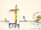 H. C. Westermann, Untitled #9, from See America First (T. 2434, A. & B 14K), 1968, Lithograph in colors, on Copperplate Deluxe paper, the full sheet