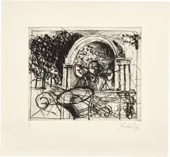 Untitled (Central Park Bandshell) by William Kentridge, 2005, Etching, on wove paper, with full margins, offered Oct 2021
