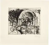 William Kentridge, Untitled (Central Park Bandshell), 2005, Etching, on wove paper, with full margins