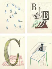Hockney's Alphabet by David Hockney, 1991, The complete book including 26 lithographs in colours, on Exhibition Fine Art Cartridge paper, with full margins, with f, sold Oct 2021