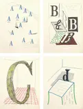 David Hockney, Hockney's Alphabet, 1991, The complete book including 26 lithographs in colours, on Exhibition Fine Art Cartridge paper, with full margins, with full text and title page, the sheets bound (as issued) in library yellow buckram, housed in the original grey slip case