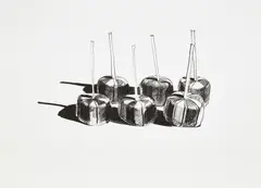 Suckers State I (G. 85) by Wayne Thiebaud, 1968, Lithograph, on Rives BFK paper, with full margins, sold Oct 2021