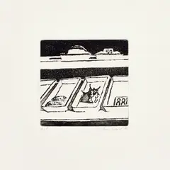 Delicatessen Trays by Wayne Thiebaud, 1965, Etching and aquatint, on wove paper, with full margins, sold Oct 2021