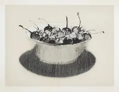 Wayne Thiebaud, Cherries, 1984, Aquatint with drypoint, on wove paper, with full margins