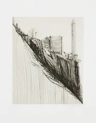 Marina Ridge by Wayne Thiebaud, 1997, Drypoint, on gampi paper Chine collé to wove paper, with full margins, offered Oct 2021