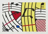 Roy Lichtenstein, Composition IV (C. 293), 1995, Screenprint in colors, on Rives BFK paper, with full margins