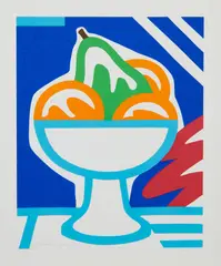 Still Life with Pear and Oranges by Tom Wesselmann, 1998, Screenprint in colors, on Coventry rag paper, with full margins, sold Oct 2021