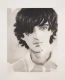 Elizabeth Peyton, Marc (Pink), 2003, Etching, on pink silk laminated paper, with full margins