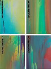 Katharina Grosse, Wunderbild (4 Exhibition Catalogues), 2018, Four exhibition catalogues with cover materials individually spray painted by the artist