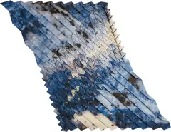Tauba Auerbach, Compression System (Marble), 2013, Pigment print in colors, on Asuka paper, scored, hand-creased and folded (as issued), the full sheet