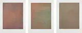Tauba Auerbach, Mesh/Moire I; II; and VI, 2012, Three etchings in colors, on Somerset paper, with full margins