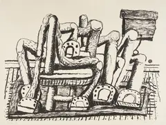 Room (G. 870, S. 22) by Philip Guston, 1980, Lithograph, on Arches Cover paper, with full margins, sold Oct 2021