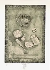 Martin Wong, 77th Precinct, 1987, Etching and aquatint in colors, on wove paper, with full margins