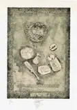 Martin Wong, 77th Precinct, 1987, Etching and aquatint in colors, on wove paper, with full margins
