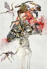 Wangechi Mutu, Howl, 2006, Archival pigment print with screenprint in colors, on smooth wove paper, with full margins