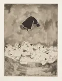 Kara Walker, Cotton (L.P. KW-96-05A), 1997, Etching and aquatint, on Mulberry paper Chine collé to Rives BFK paper, with full margins