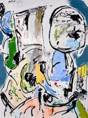Eddie Martinez, Blue Traveler, 2014, Archival inkjet print in colors, on wove paper, the full sheet