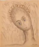 Jonathan Borofsky, Self-Portrait (2270209-2271466), 1988, Charcoal, chalk pastel and bronze paint drawing, on wove paper