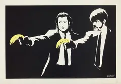 Pulp Fiction by Banksy, 2004, Screenprint in colors, on wove paper, with full margins, sold Oct 2021