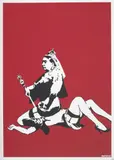 Queen Vic by Banksy, 2003, Screenprint in colors, on wove paper, with full margins, sold Oct 2021