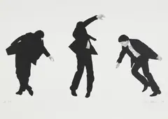 Untitled [from Men in the Cities] by Robert Longo, 1989, Lithograph with embossing, on Rives BFK paper, with full margins, sold Oct 2021