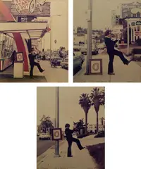 Ger van Elk, The Co-Founder of the Word O.K.—Hollywood, 1971, Three chromogenic prints