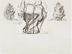 Untitled by Richard Artschwager, 1982, Charcoal drawing on sketchbook wove paper, offered Oct 2021