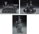 Jeff Koons, Luxury and Degradation, 1986, The complete set of three photolithographs in colors, on Ragcote paper, the full sheets, all contained in the original grey cloth-covered portfolio