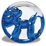 Jeff Koons, Balloon Dog (Blue), 2002, Porcelain multiple painted in chrome, contained in the original foam-lined cardboard box with printed artist's name, lacking the original plastic stand