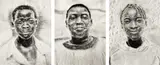Lil' Calist Can't Swim; Big James Sweats Buckets; Valicia Bathes in Sunday Clothes from The Sugar Children by Vik Muniz, 1996, Three gelatin silver prints, sold Apr 2021