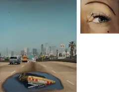 2pm, Interstate 110 and Eye #6 (Sinkhole) from Compulsion by Alex Prager, 2012, Two archival pigment prints, each mounted, sold Apr 2021