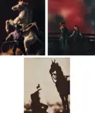 David Levinthal, Selected Images from The Wild West, 1994-1998, Three unique Polaroid prints, each flush-mounted