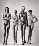 Sie Kommen, Naked, Paris by Helmut Newton, 1981, Gelatin silver print, printed 1984, sold Apr 2021